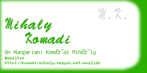 mihaly komadi business card